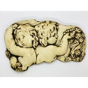 Adorable Cherub Angels Wall Hanging Plaque Christmas Decor Religious Decor Angel